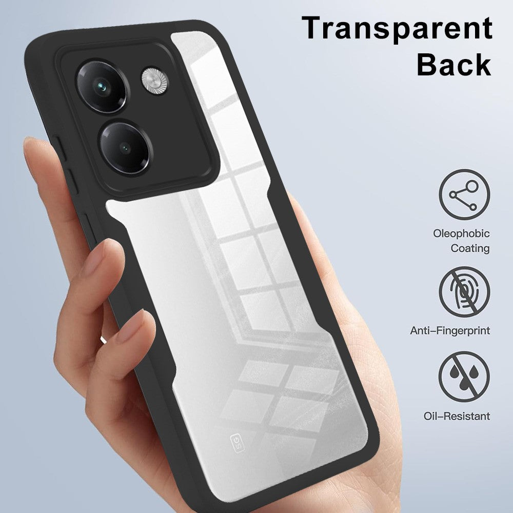 For Xiaomi Poco M7 Pro 5G Case Acrylic + TPU Clear Phone Cover with PET Screen Film