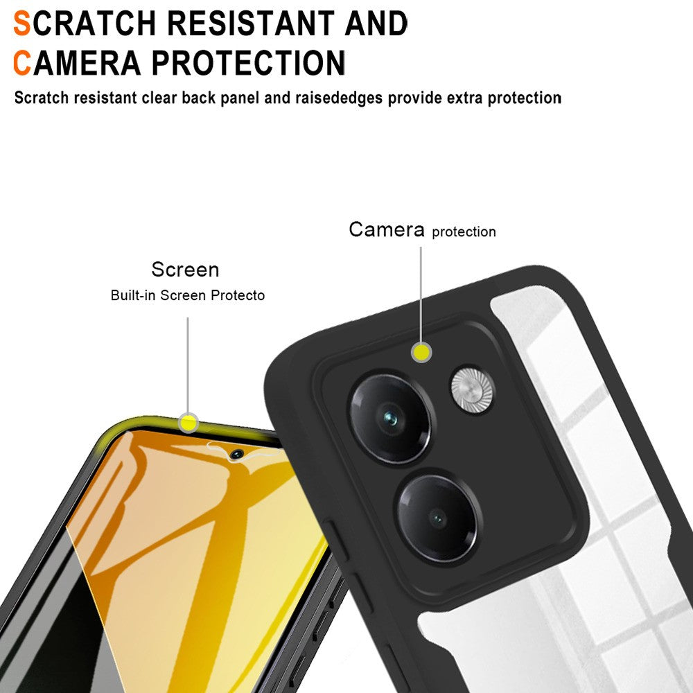 For Xiaomi Poco M7 Pro 5G Case Acrylic + TPU Clear Phone Cover with PET Screen Film