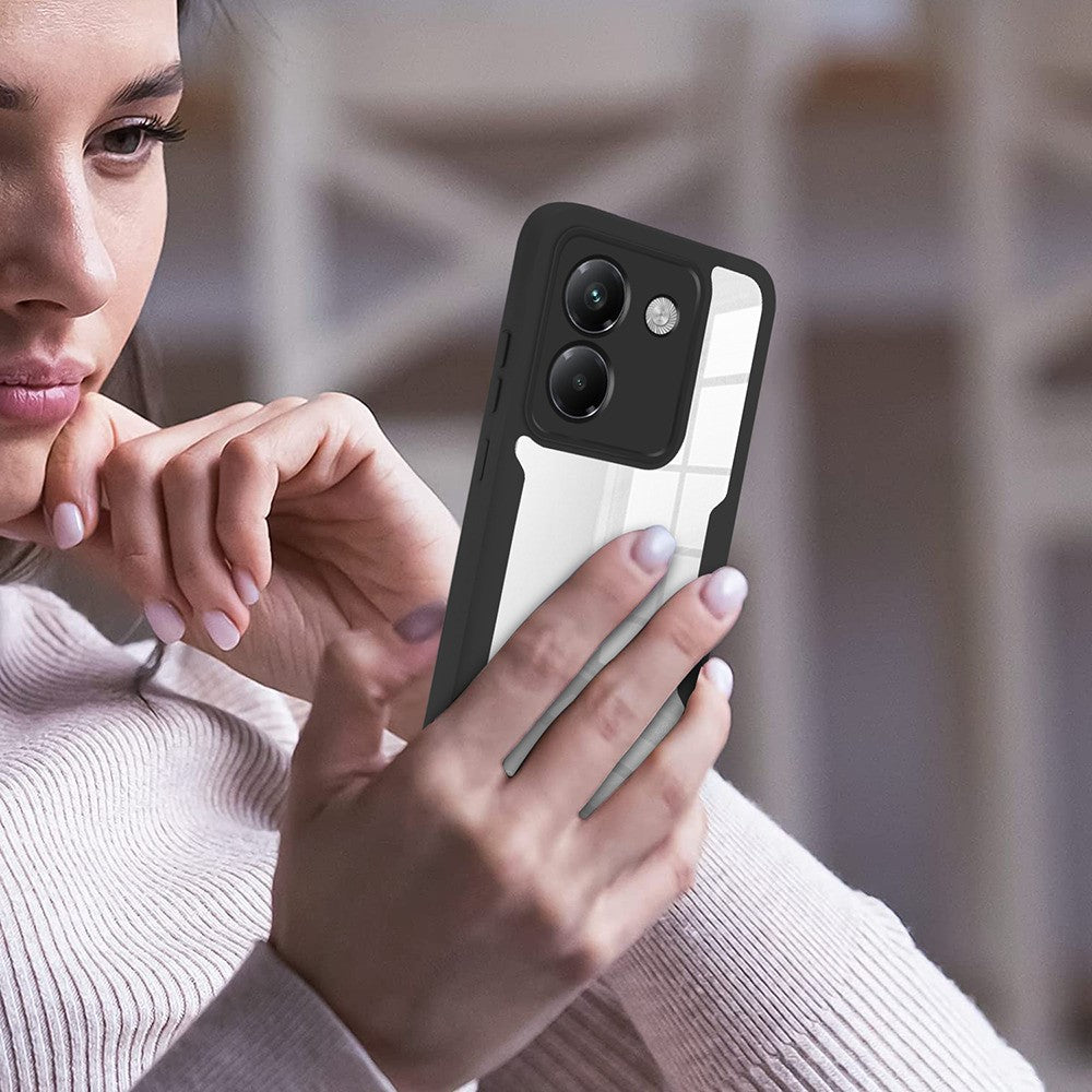 For Xiaomi Poco M7 Pro 5G Case Acrylic + TPU Clear Phone Cover with PET Screen Film