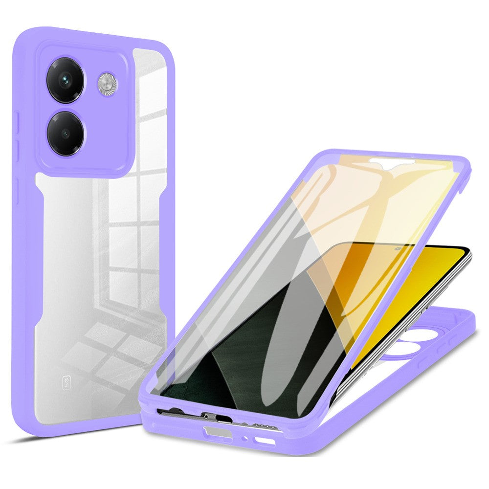For Xiaomi Poco M7 Pro 5G Case Acrylic + TPU Clear Phone Cover with PET Screen Film