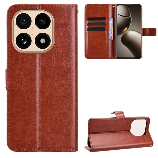 Xiaomi 15T Handyhülle – PU-Ledertasche mit Riemen und Crazy Horse-Textur
