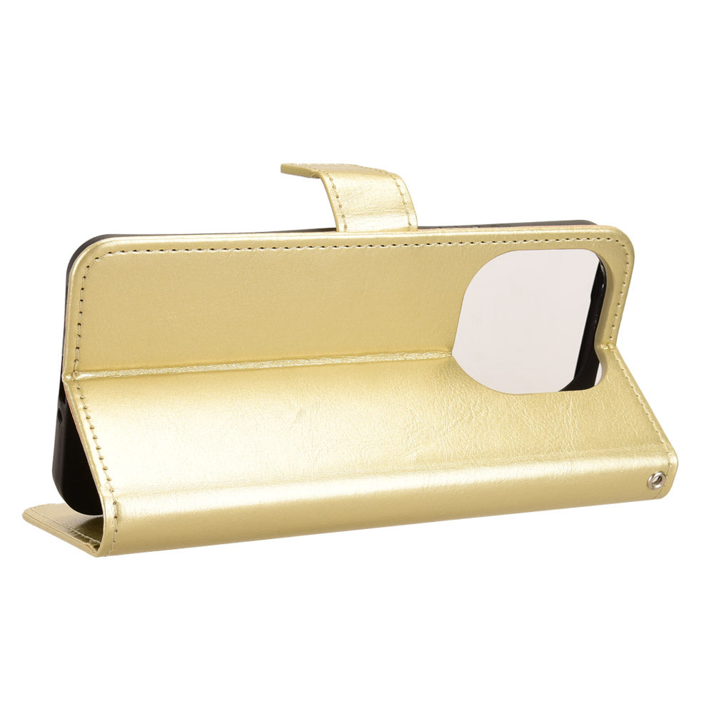 For Xiaomi 15T PU Leather Case with Strap Crazy Horse Texture Phone Wallet Cover