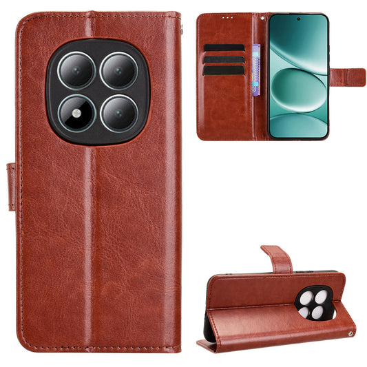 Xiaomi Redmi Note 15 Pro 5G (Global) Handyhülle – PU-Ledertasche mit Riemen und Crazy Horse-Textur