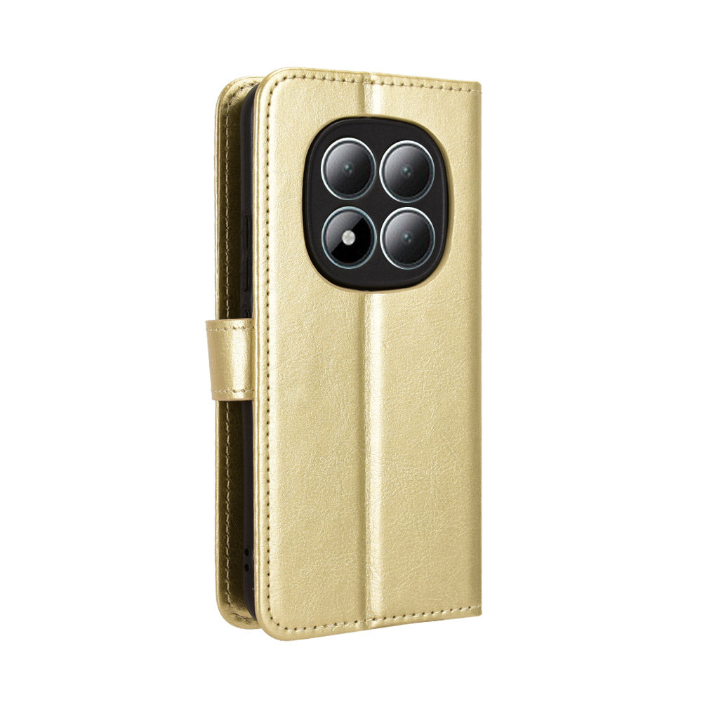 For Xiaomi Redmi Note 15 Pro 5G (Global) PU Leather Case with Strap Crazy Horse Texture Phone Wallet Cover