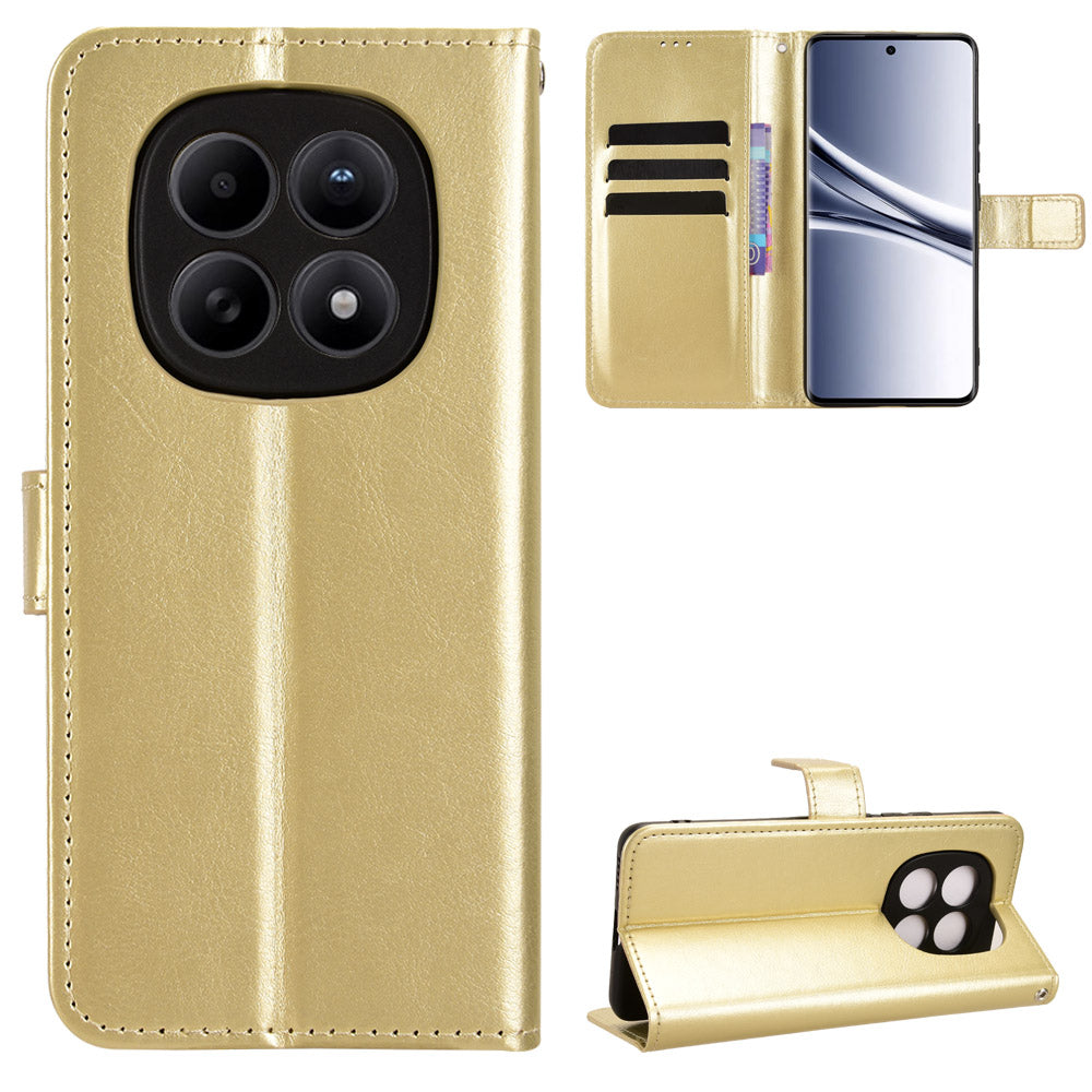 For Xiaomi Poco M8 5G / Redmi Note 15 5G (Global) / Note 15 4G (Global) PU Leather Case with Strap Crazy Horse Texture Phone Wallet Cover