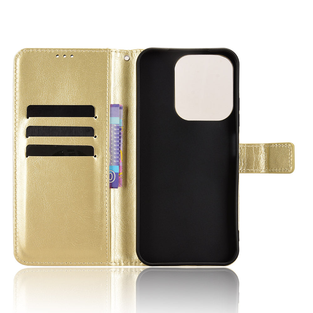 For Xiaomi Redmi 15C 5G (EU) (173mm) / Xiaomi Redmi 15C 4G (EU) (173mm) PU Leather Case with Strap Crazy Horse Texture Phone Wallet Cover