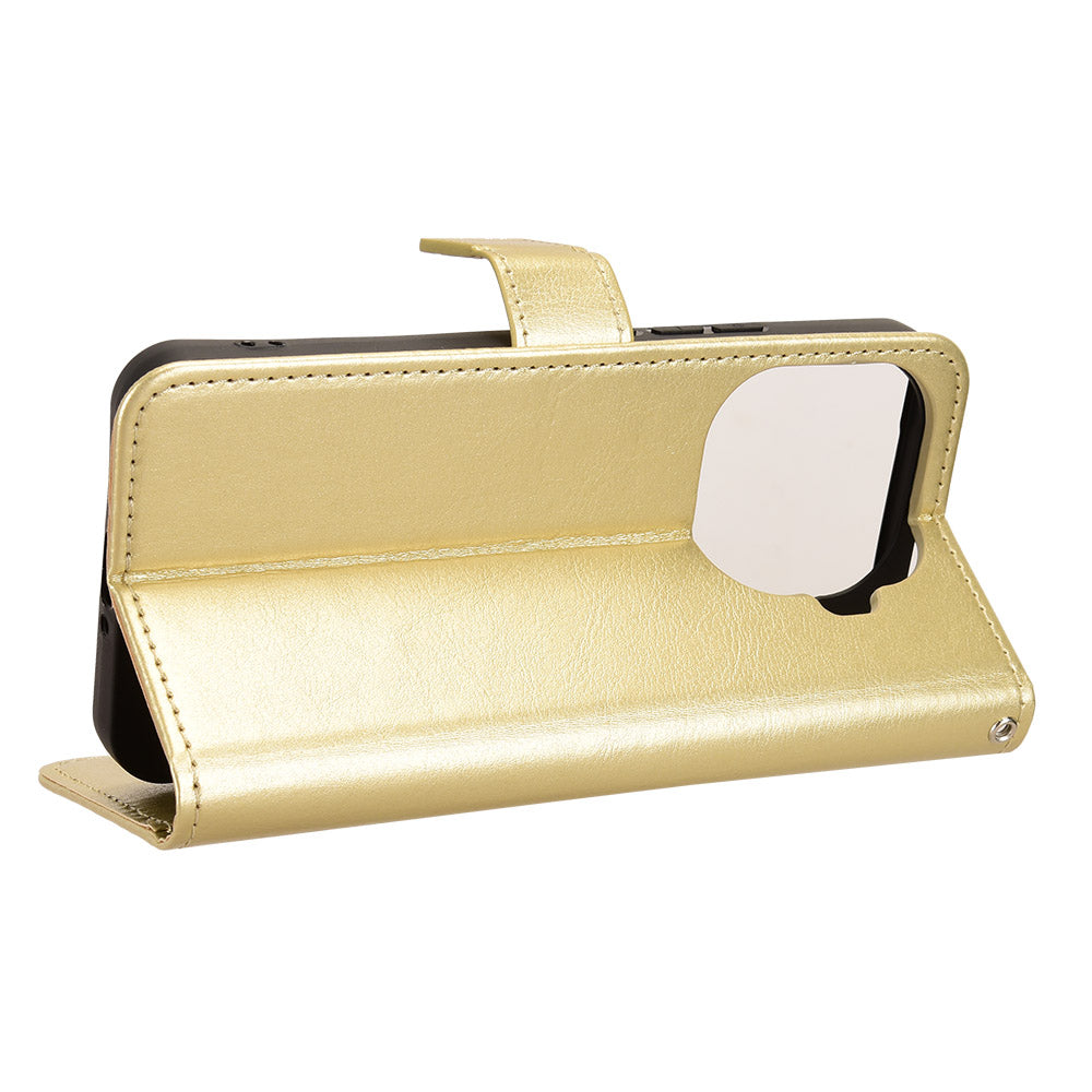 For Xiaomi 15T Pro PU Leather Case with Strap Crazy Horse Texture Phone Wallet Cover
