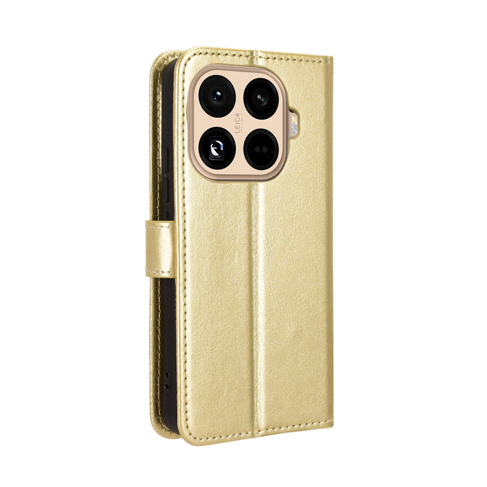 For Xiaomi 15T Pro PU Leather Case with Strap Crazy Horse Texture Phone Wallet Cover