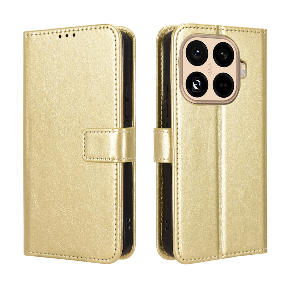 For Xiaomi 15T Pro PU Leather Case with Strap Crazy Horse Texture Phone Wallet Cover
