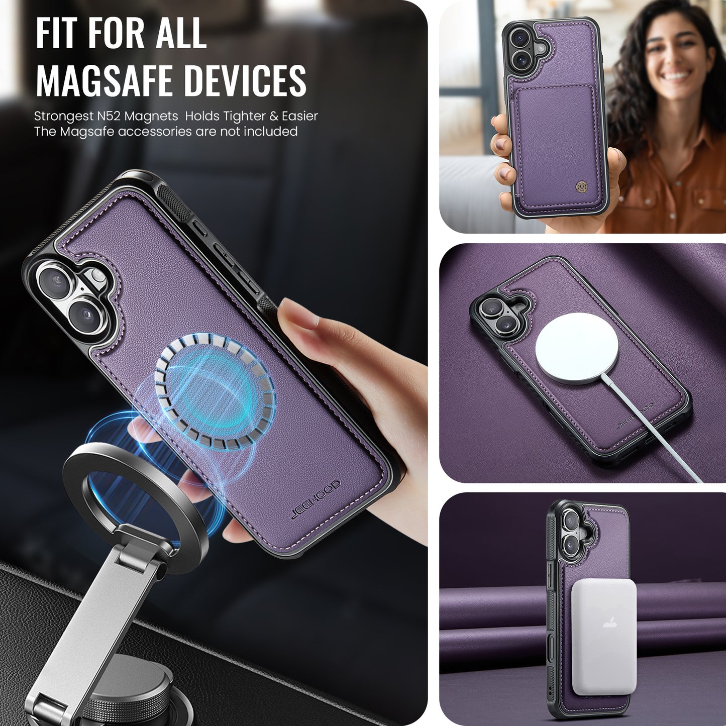 iPhone 17 Leder-Handyhülle – Mit abnehmbarer magnetische Kartentasche