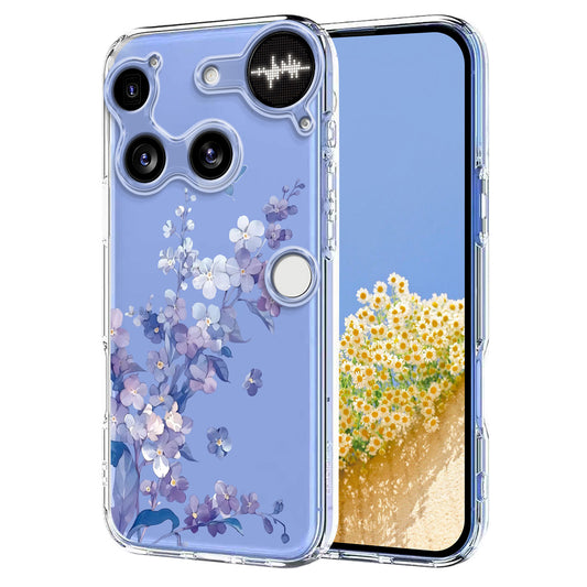 For Nothing Phone (3) 5G Case Butterfly Floral Pattern Printing TPU Phone Back Cover