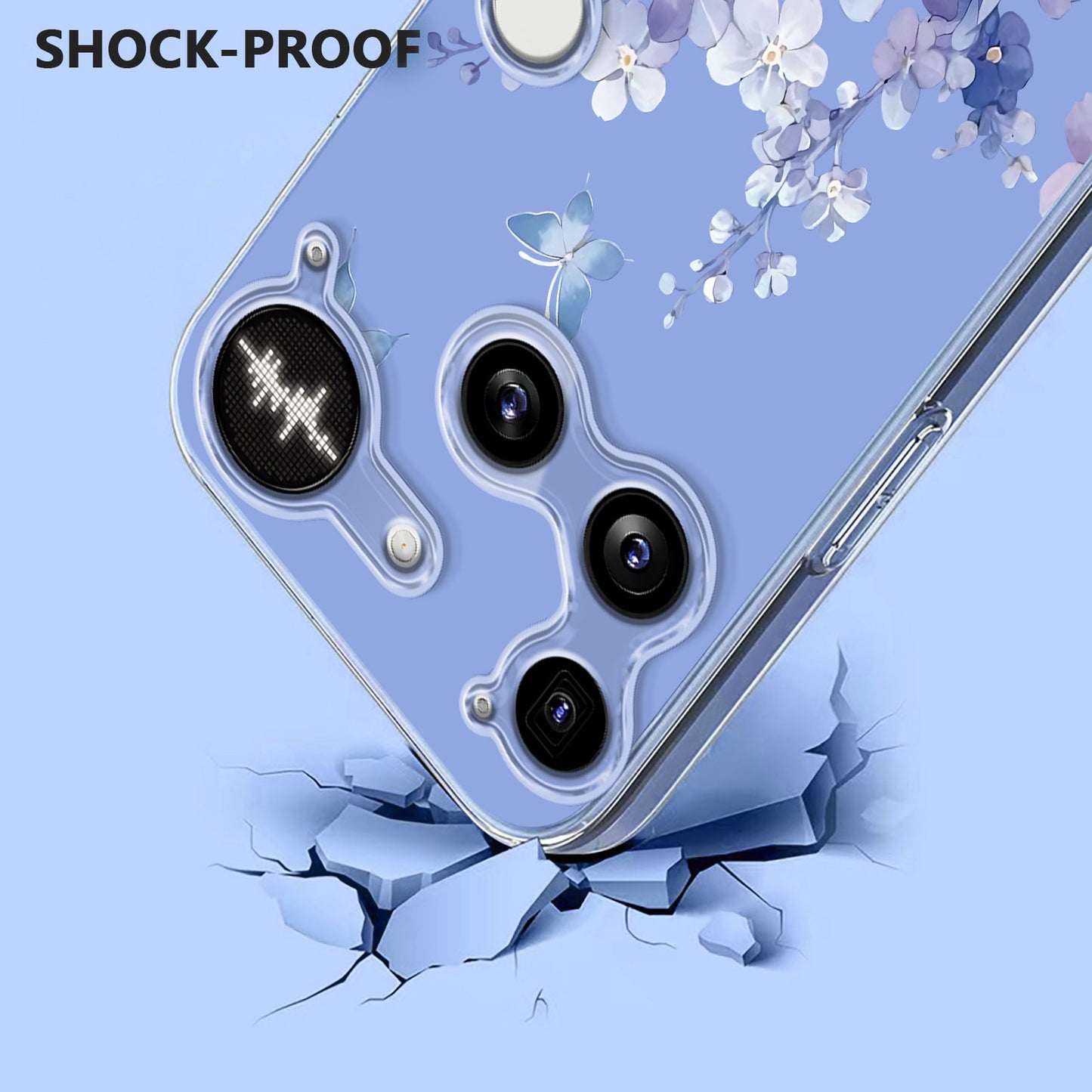 For Nothing Phone (3) 5G Case Butterfly Floral Pattern Printing TPU Phone Back Cover