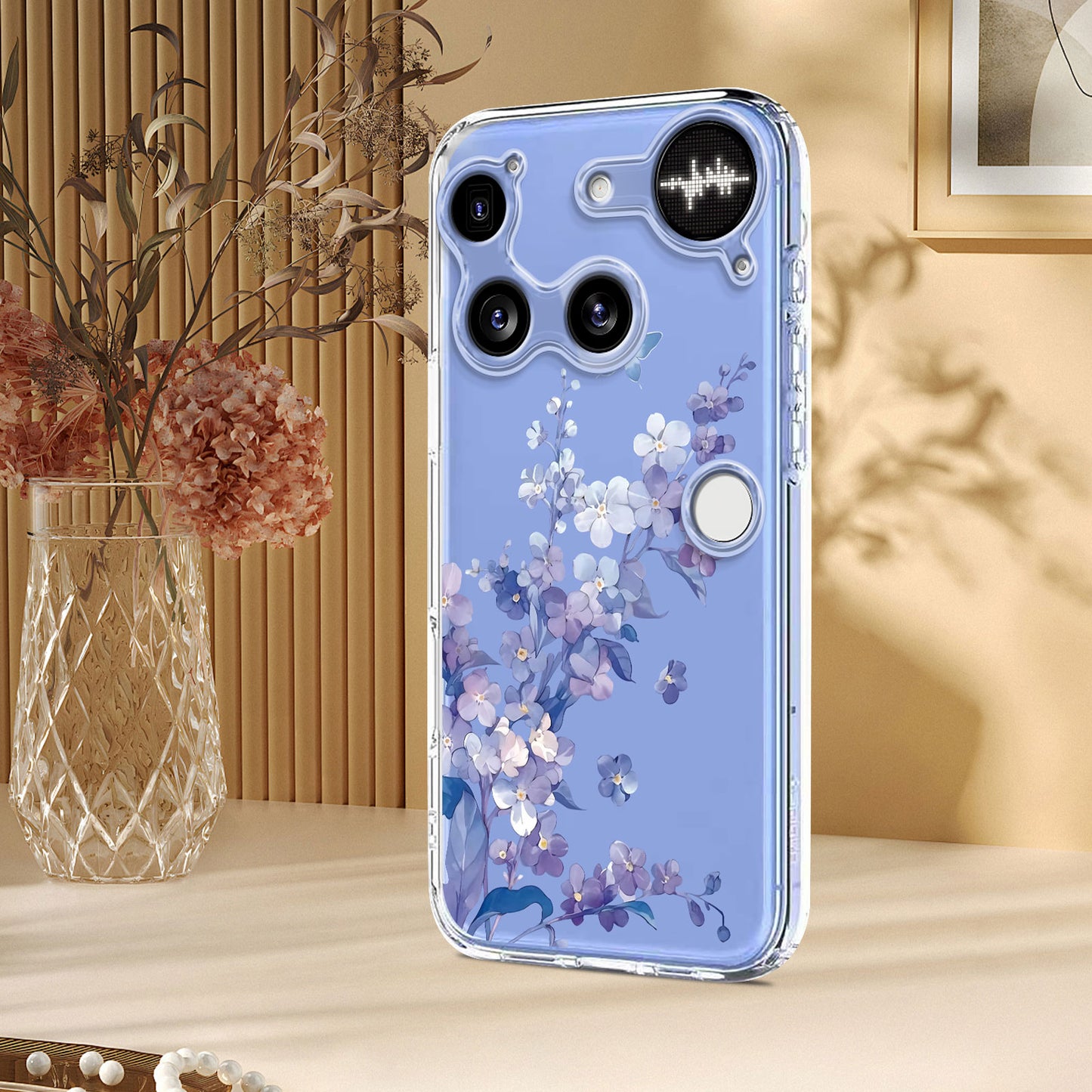 For Nothing Phone (3) 5G Case Butterfly Floral Pattern Printing TPU Phone Back Cover