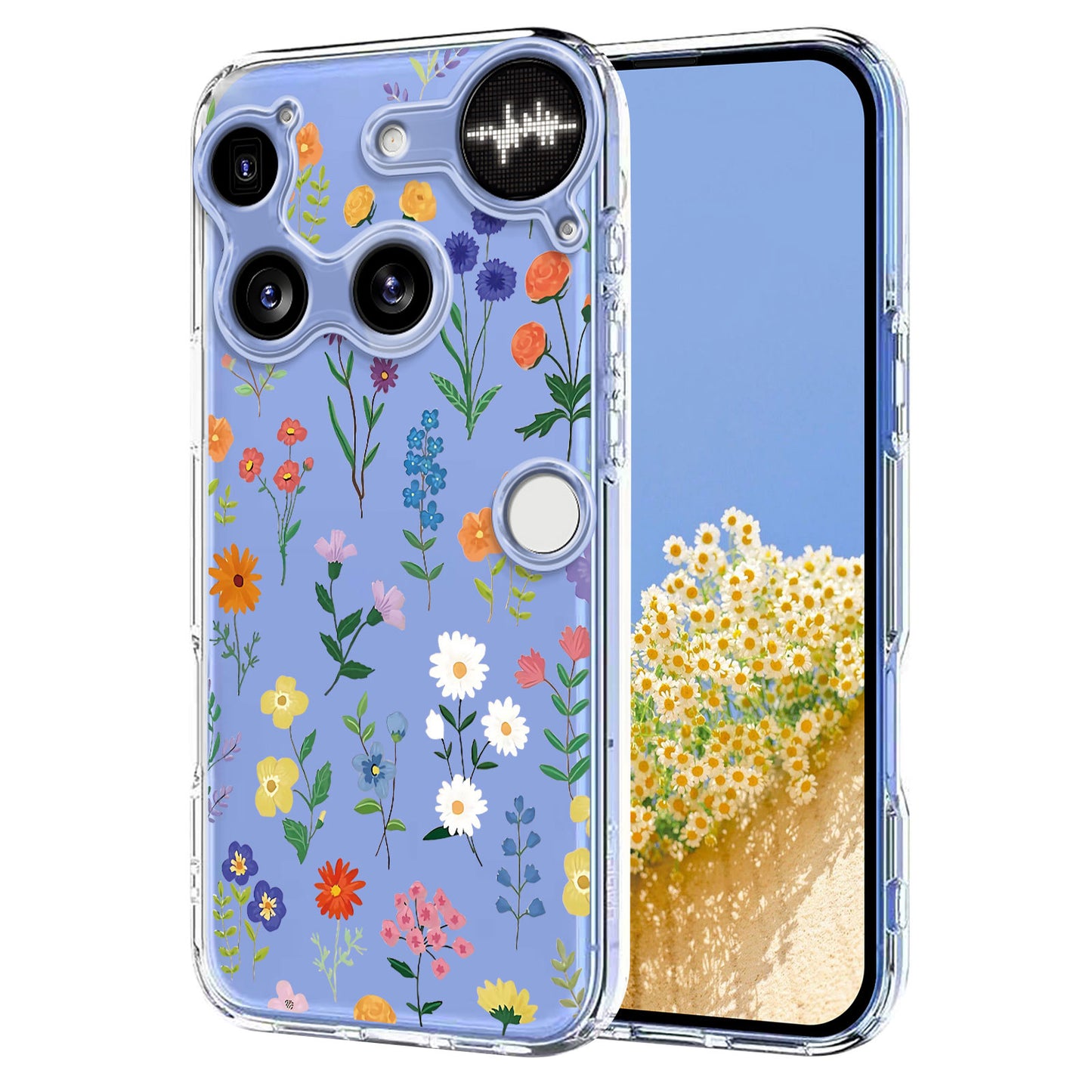 For Nothing Phone (3) 5G Case Butterfly Floral Pattern Printing TPU Phone Back Cover