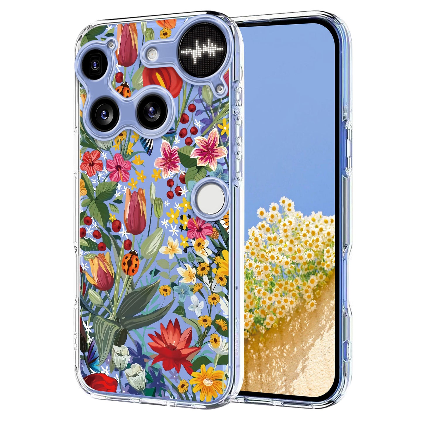 For Nothing Phone (3) 5G Case Butterfly Floral Pattern Printing TPU Phone Back Cover