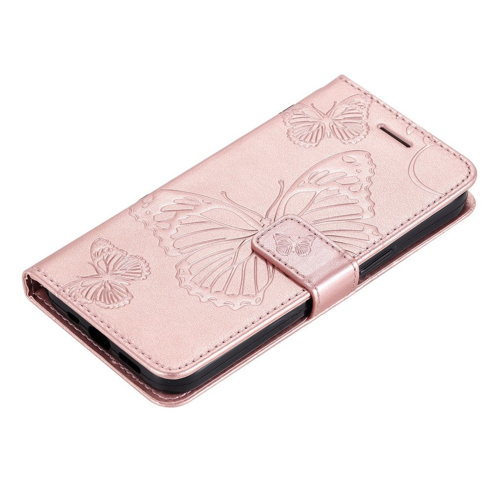 For Honor 70 5G Wallet Case Floral Butterfly Imprinted Leather Phone Cover Stand