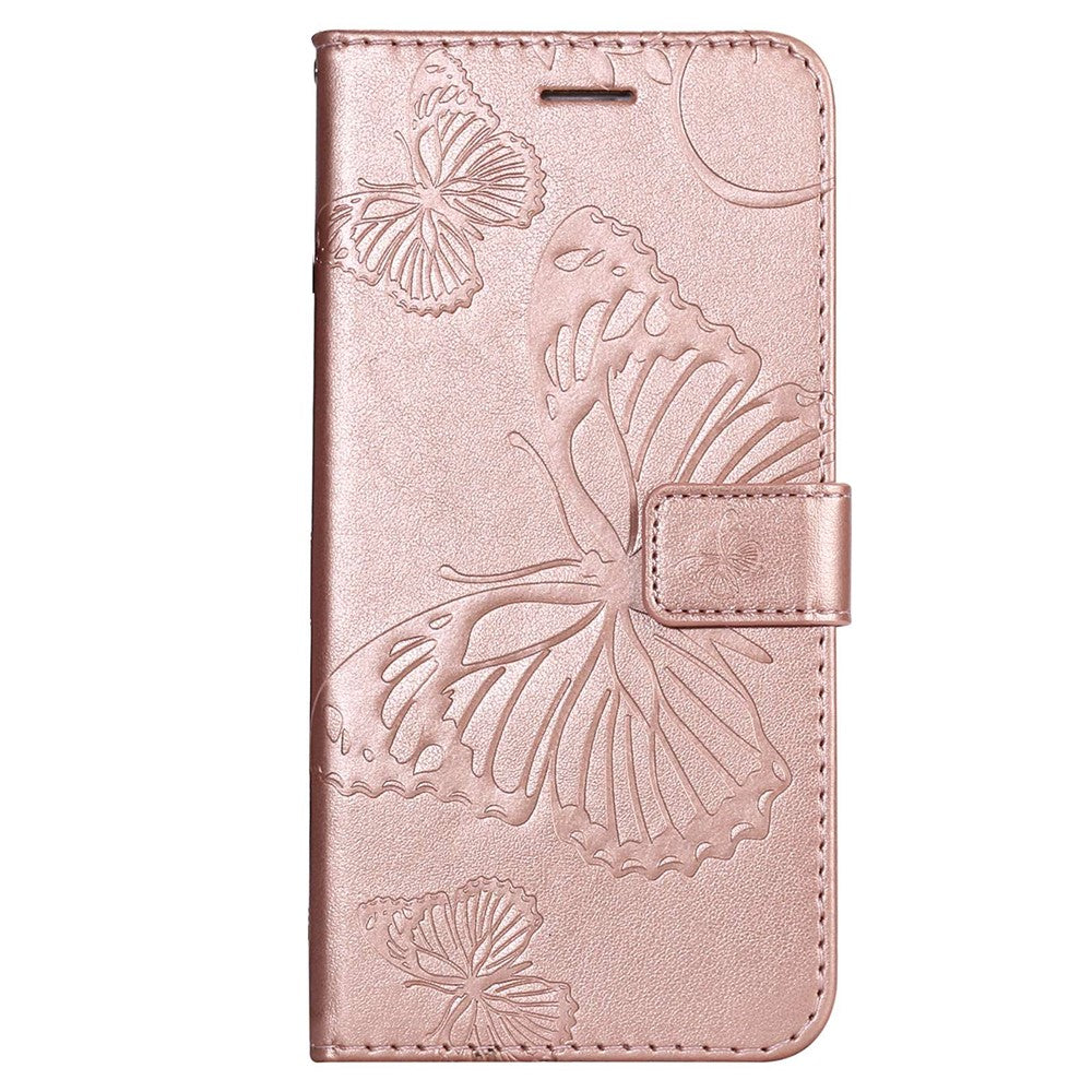 For Honor 70 5G Wallet Case Floral Butterfly Imprinted Leather Phone Cover Stand