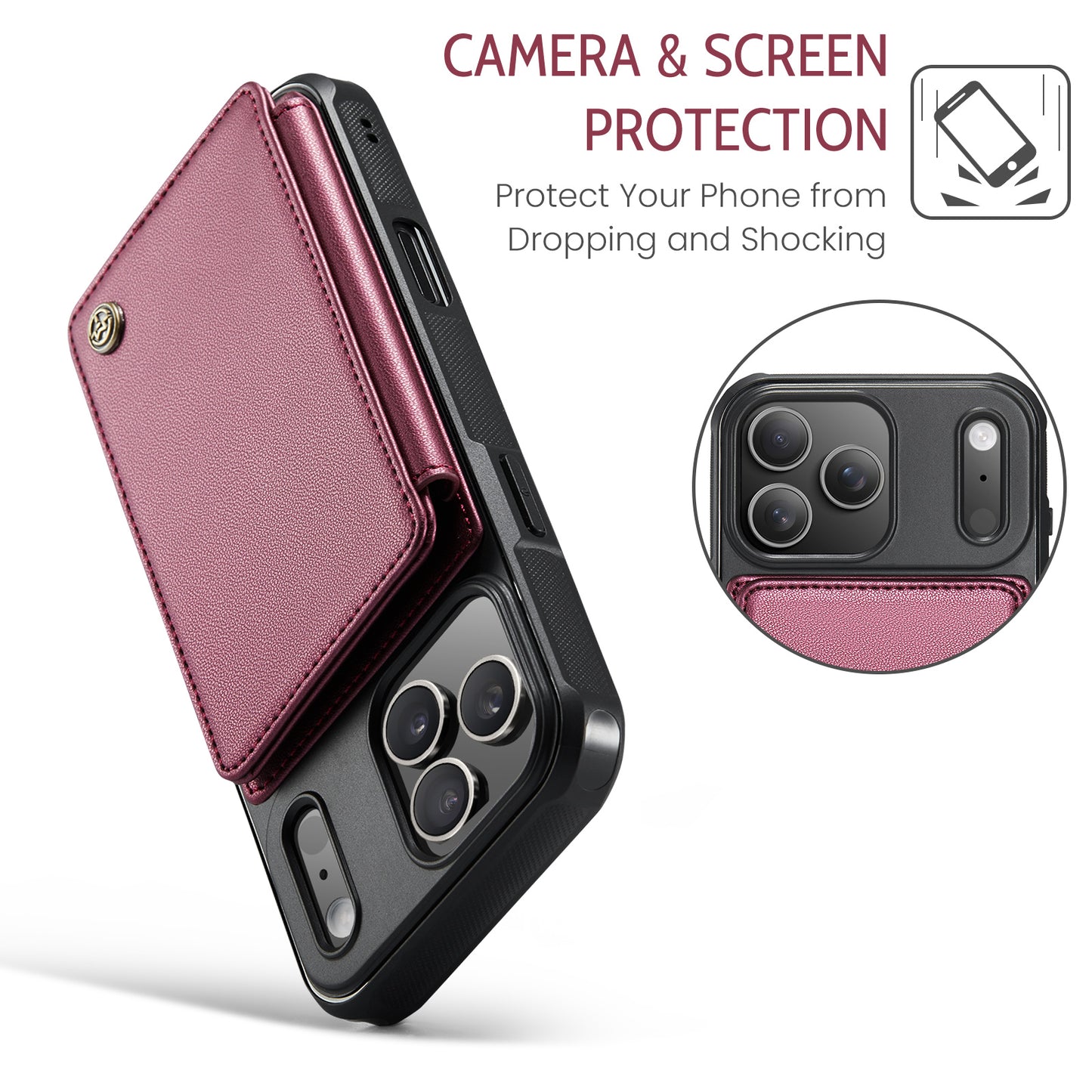 iPhone 17 Pro Max Faltbare Wallet-Hülle – RFID & 5 Kartenfächer