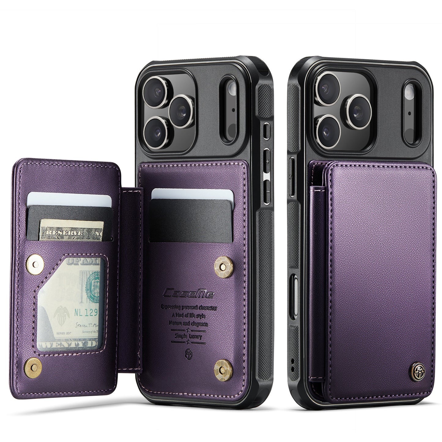 iPhone 17 Pro Max Faltbare Wallet-Hülle – RFID & 5 Kartenfächer