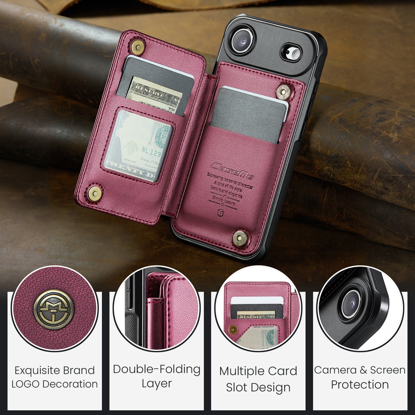 iPhone Air Faltbare Wallet-Hülle – RFID & 5 Kartenfächer