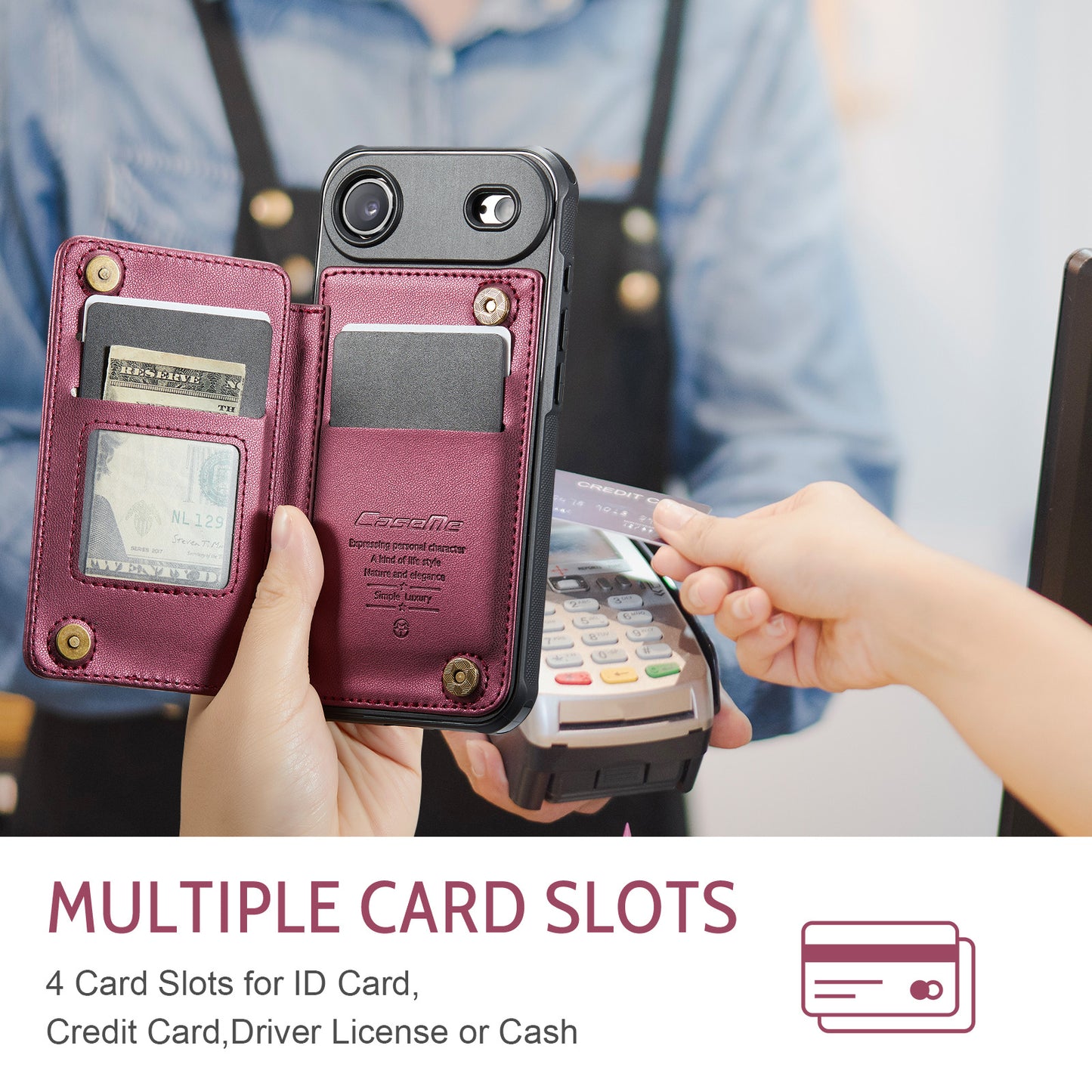 iPhone Air Faltbare Wallet-Hülle – RFID & 5 Kartenfächer