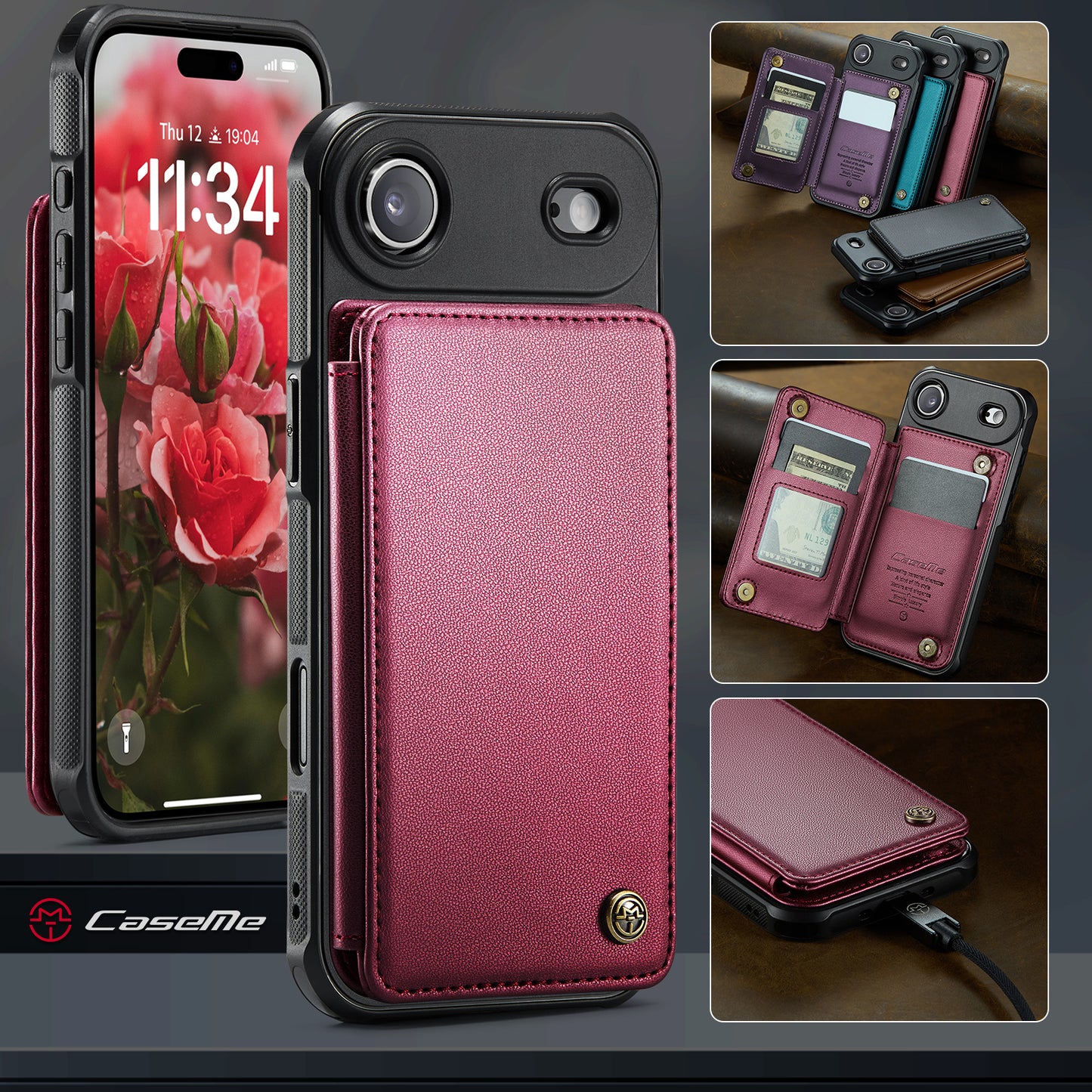 iPhone Air Faltbare Wallet-Hülle – RFID & 5 Kartenfächer