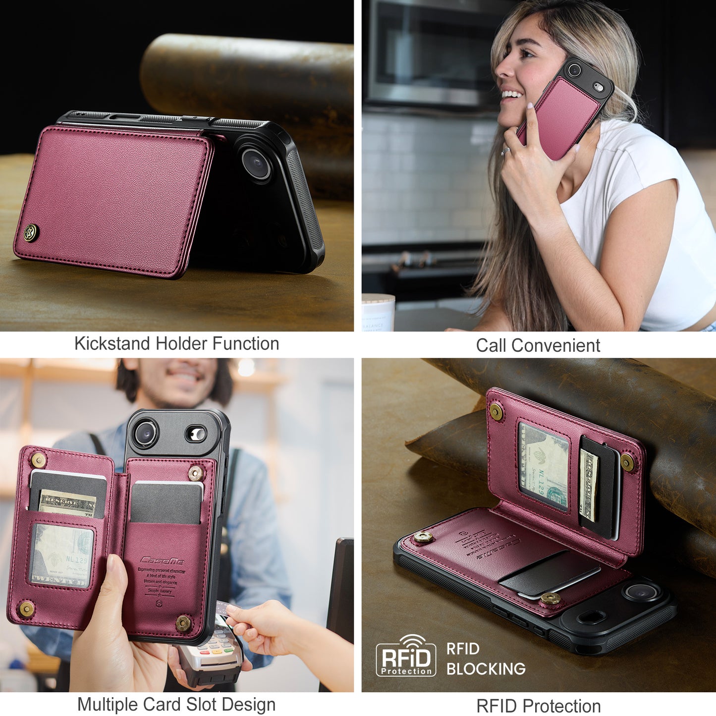 iPhone Air Faltbare Wallet-Hülle – RFID & 5 Kartenfächer