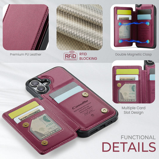 iPhone 17 Faltbare Wallet-Hülle – RFID & 5 Kartenfächer