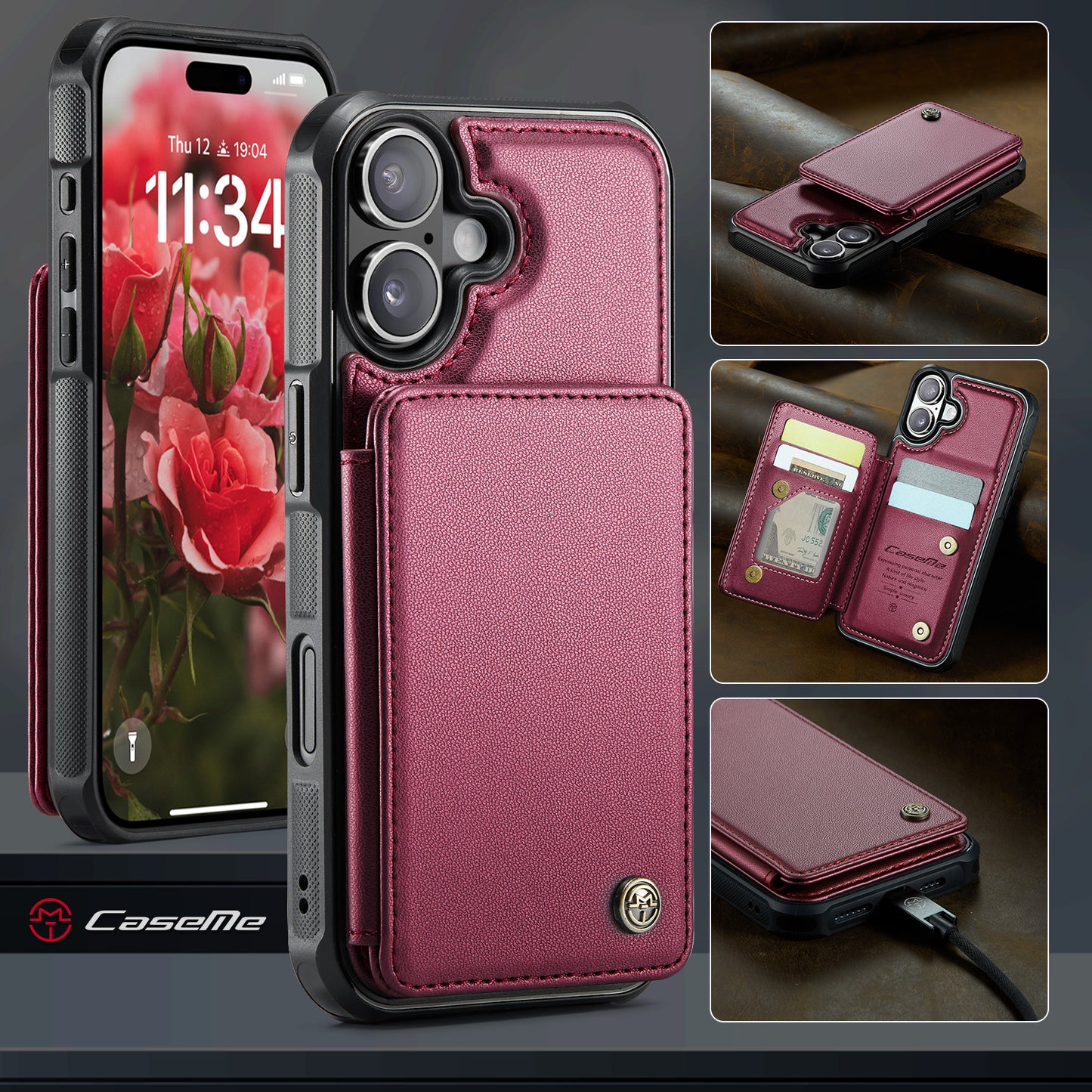 iPhone 17 Faltbare Wallet-Hülle – RFID & 5 Kartenfächer
