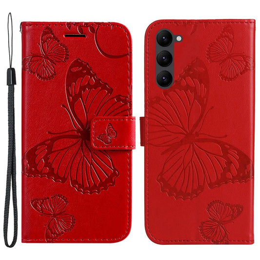 Galaxy S23 Wallet-Hülle – Schmetterling Aufgedruckt & Mit Ständer und Riemen