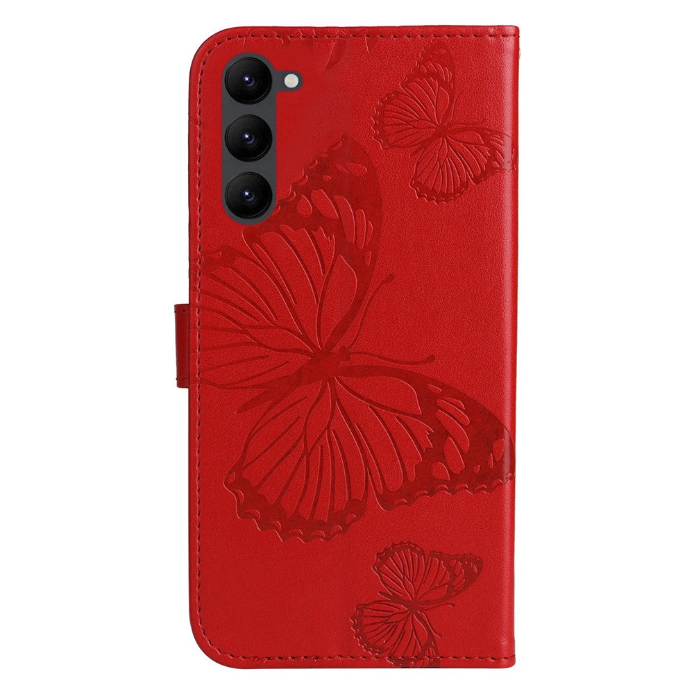 Galaxy S23 Wallet-Hülle – Schmetterling Aufgedruckt & Mit Ständer und Riemen