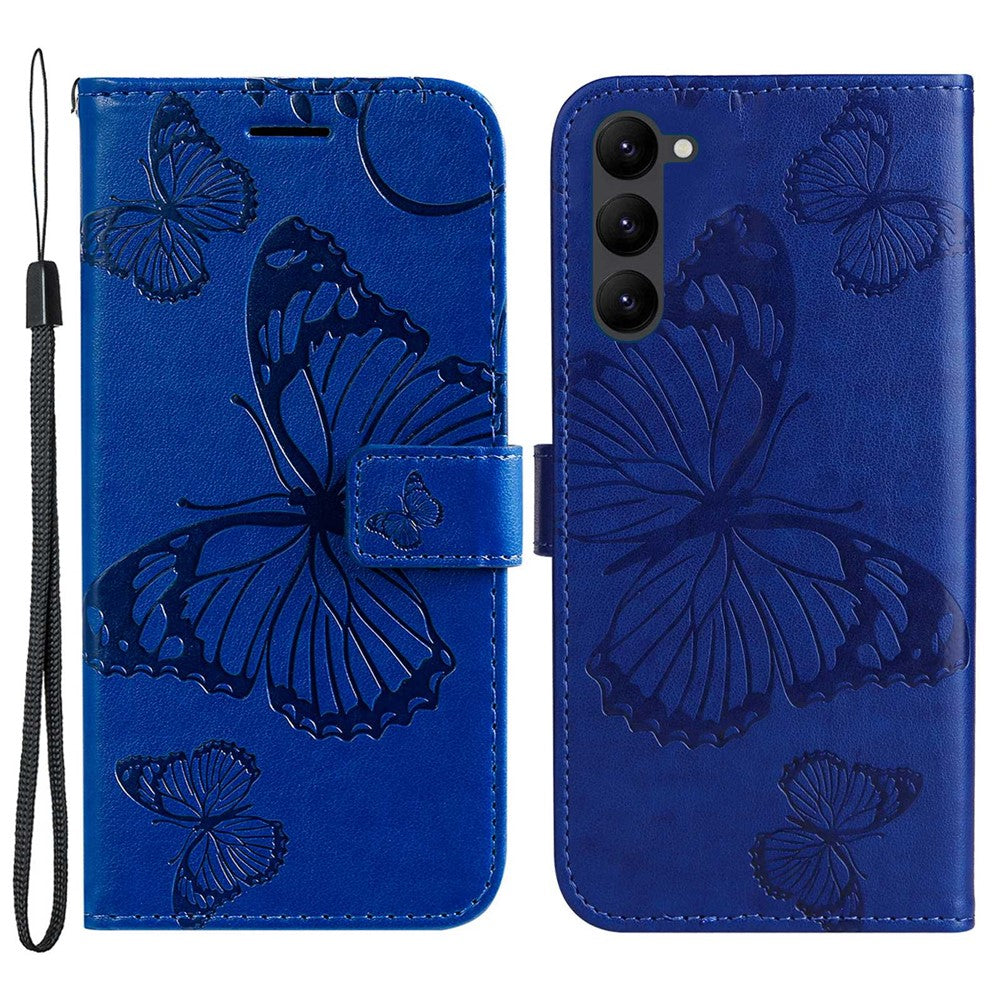 Galaxy S23 Wallet-Hülle – Schmetterling Aufgedruckt & Mit Ständer und Riemen