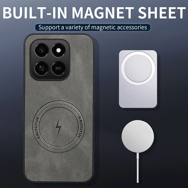WANLONFENG For Honor 400 Smart 5G / 4G / X7d 4G Magnetic Case  SD1 Series Nappa Texture PC TPU Phone Cover