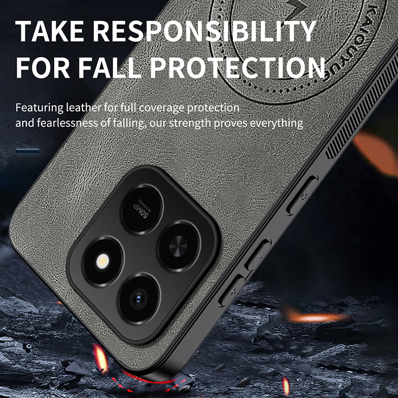 WANLONFENG For Honor 400 Smart 5G / 4G / X7d 4G Magnetic Case  SD1 Series Nappa Texture PC TPU Phone Cover