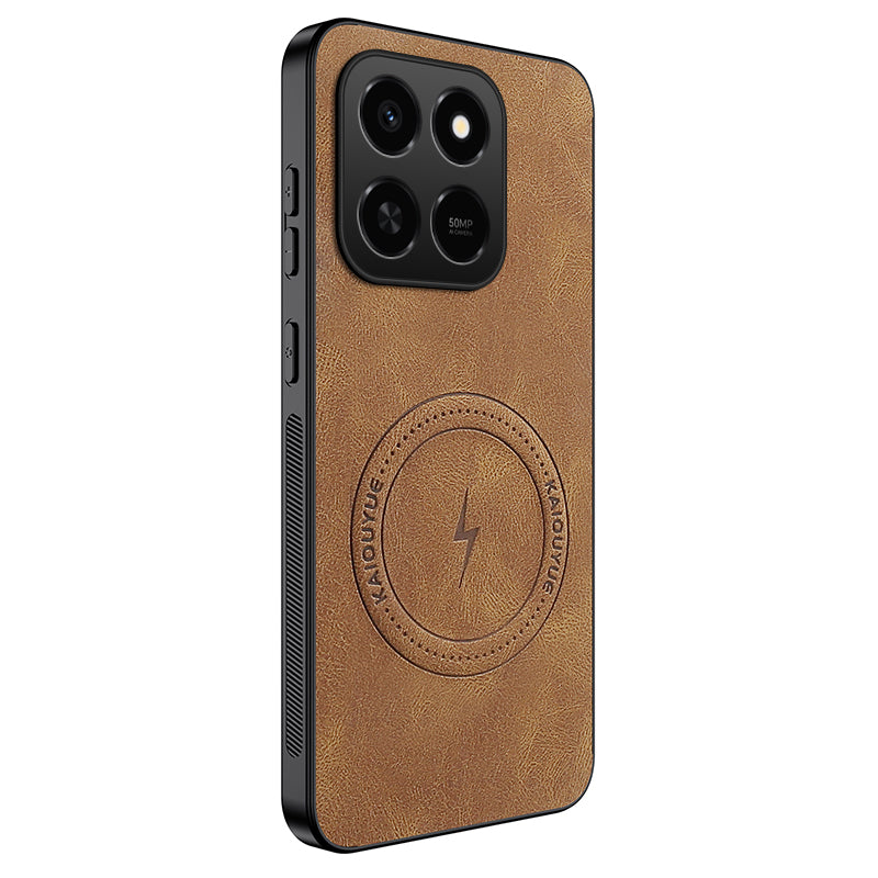 WANLONFENG For Honor 400 Smart 5G / 4G / X7d 4G Magnetic Case  SD1 Series Nappa Texture PC TPU Phone Cover