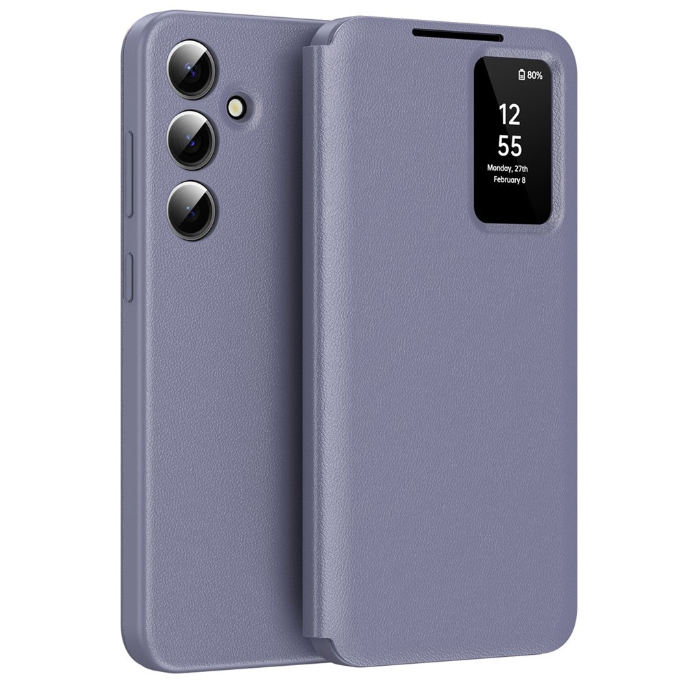 Galaxy S25 FE Lederhülle – Mit Kartenfach & Smart-View Fenster