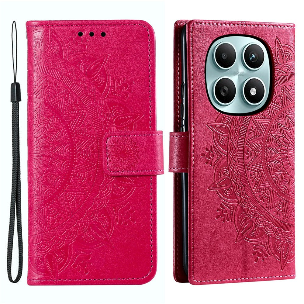 For Xiaomi Poco M8 5G / Redmi Note 15 5G (Global) Stand Case Imprinted Totem PU Leather Wallet Phone Cover with Wrist Strap
