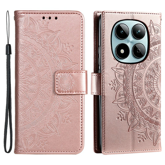 Xiaomi Redmi Note 15 Pro 5G (Global) Handyhülle – Standhülle mit Aufdruck „Totem“ aus PU-Leder mit Handschlaufe