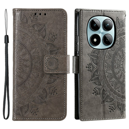 Xiaomi Redmi Note 15 Pro 5G (Global) Handyhülle – Standhülle mit Aufdruck „Totem“ aus PU-Leder mit Handschlaufe
