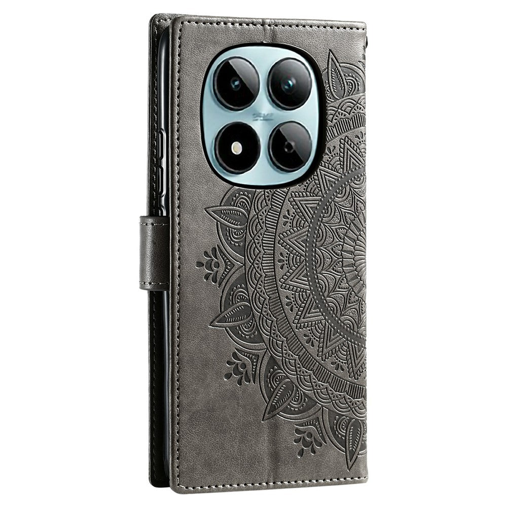 For Xiaomi Redmi Note 15 Pro 5G (Global) Stand Case Imprinted Totem PU Leather Wallet Phone Cover with Wrist Strap