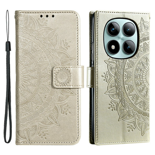 Xiaomi Redmi Note 15 Pro+ 5G (Global) / Xiaomi Poco M8 Pro 5G Handyhülle – Redmi Note 15 Pro+ 5G (Global) mit Standfunktion, bedrucktes Totem-PU-Leder, Brieftaschen- mit Handschlaufe