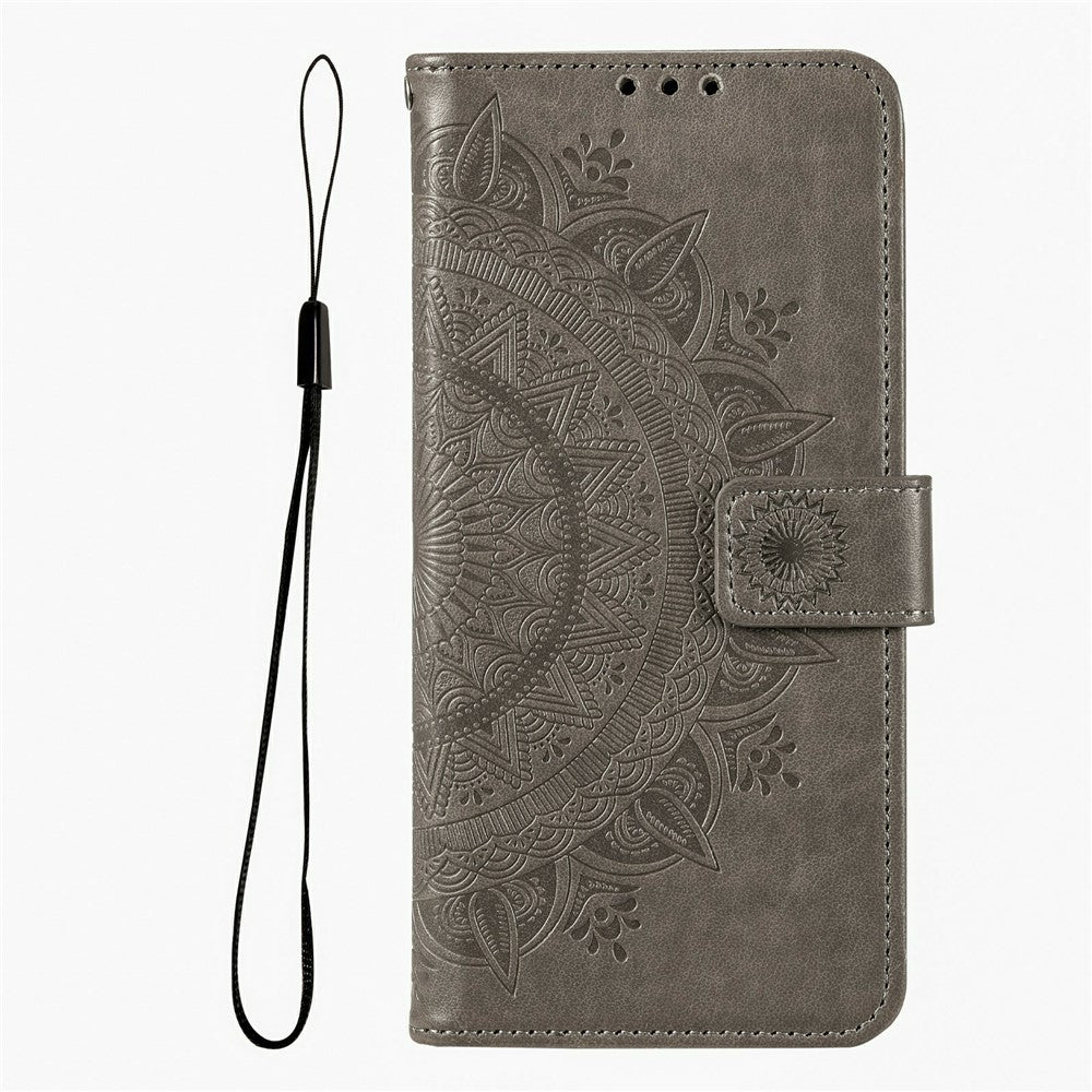For Xiaomi Poco M8 Pro 5G / Redmi Note 15 Pro+ 5G (Global) Stand Case Imprinted Totem PU Leather Wallet Phone Cover with Wrist Strap