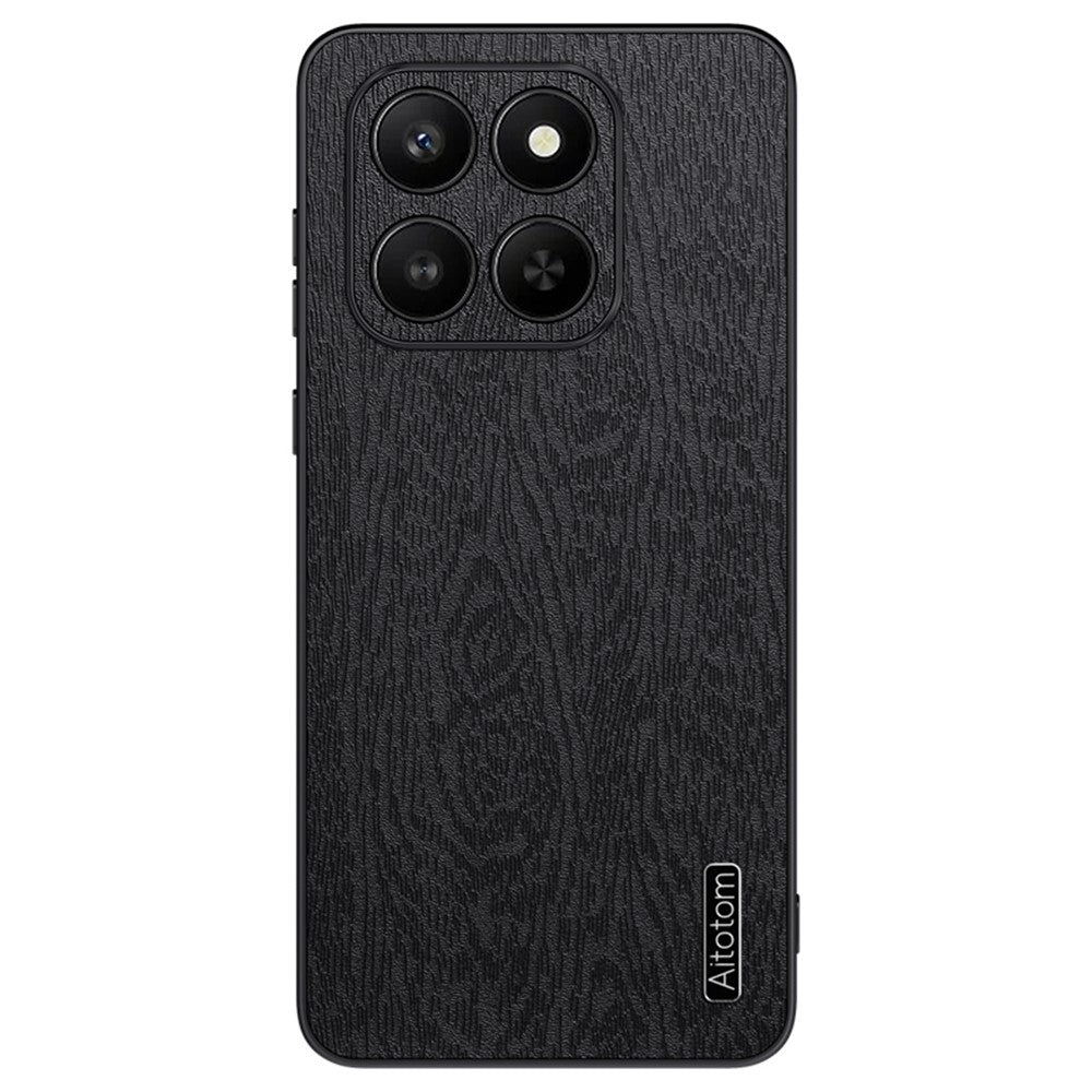 Honor 400 Smart 5G / 4G / X7d 4G Handyhülle – Aus lederbeschichtetem PC+TPU, mit Holzmaserung