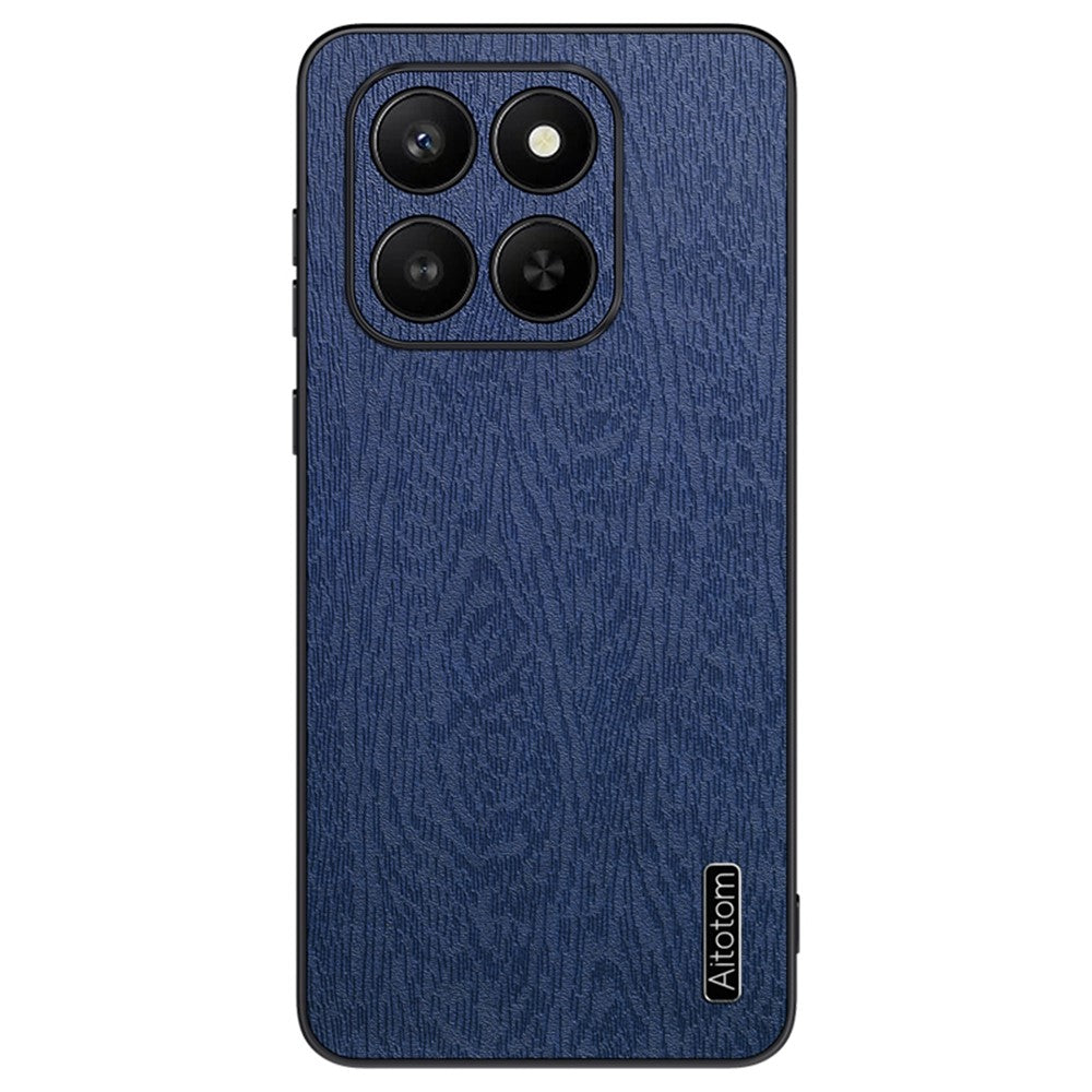 Honor X7d 5G Handyhülle – Aus lederbeschichtetem PC+TPU, mit Holzmaserung