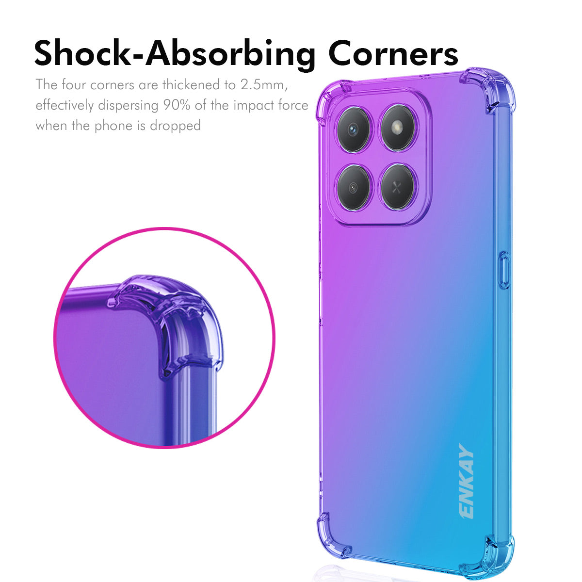 ENKAY For Honor 400 Smart 5G / 4G / X7d 4G TPU Case  Thickened Four Corner Drop-proof Phone Back Cover