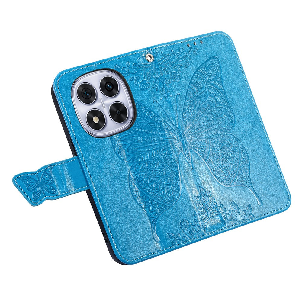 For Xiaomi Poco M8 Pro 5G / Redmi Note 15 Pro+ 5G (Global) Case with Strap Butterfly Pattern PU Leather Wallet Phone Cover