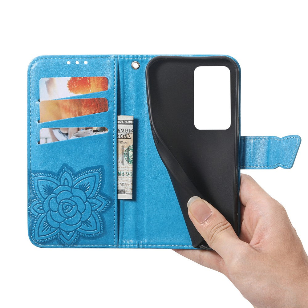 For Xiaomi Redmi 15 4G (EU) (171mm) Case with Strap Butterfly Pattern PU Leather Wallet Phone Cover