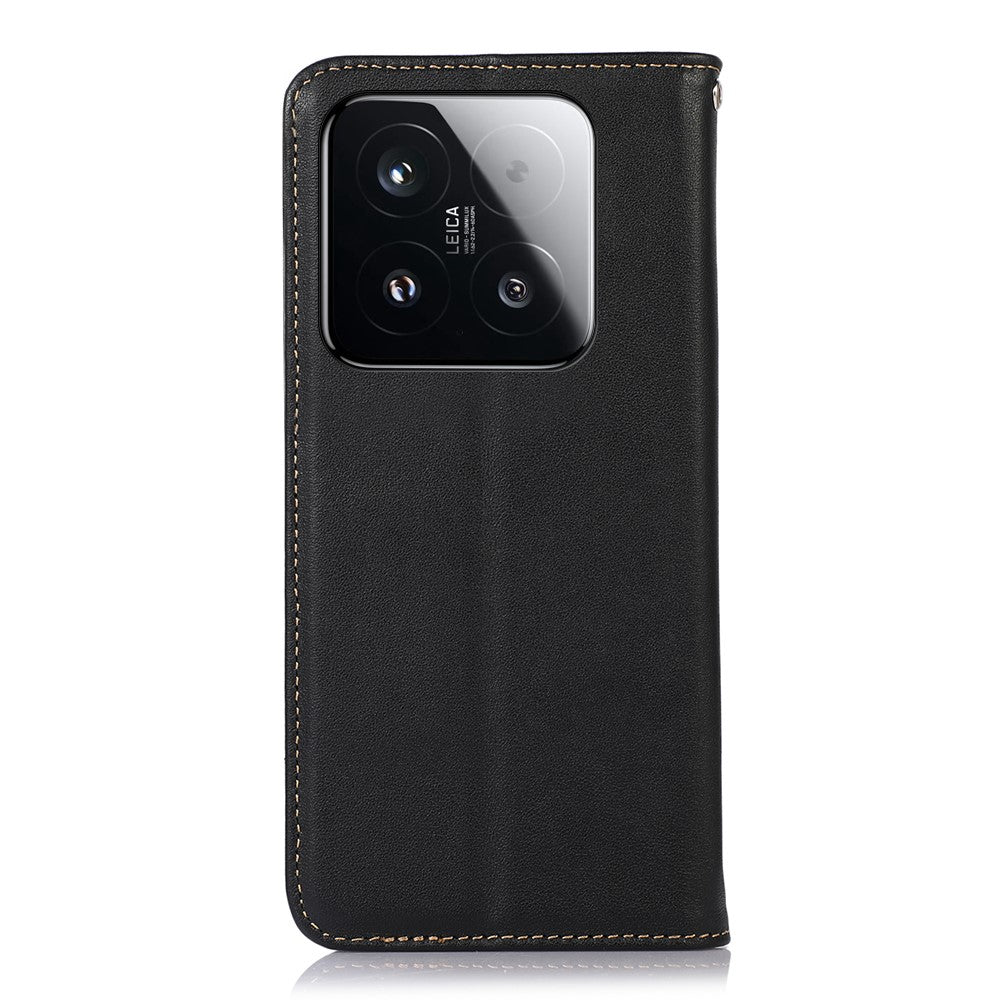 KHAZNEH For Xiaomi 15T Case Wallet Genuine Cow Leather Phone Cover Nappa Texture