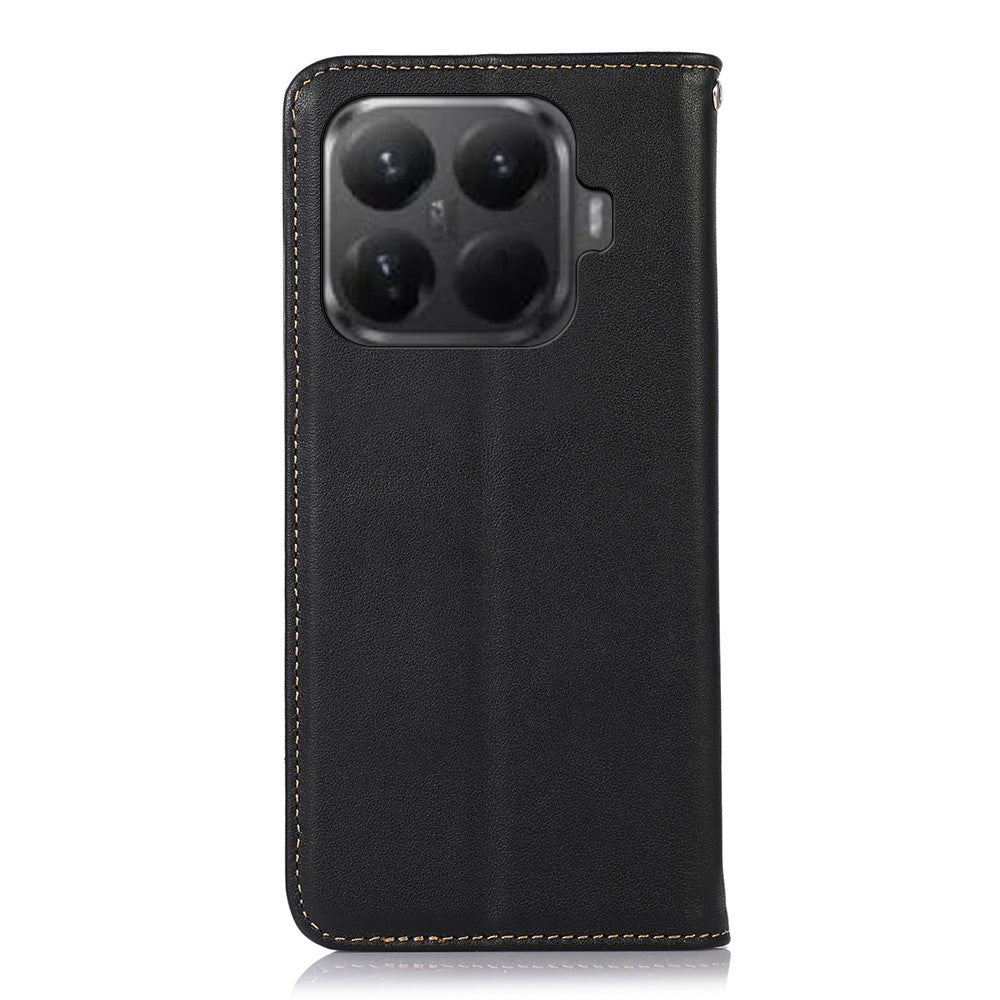 KHAZNEH For Xiaomi 15T Pro Case Wallet Genuine Cow Leather Phone Cover Nappa Texture