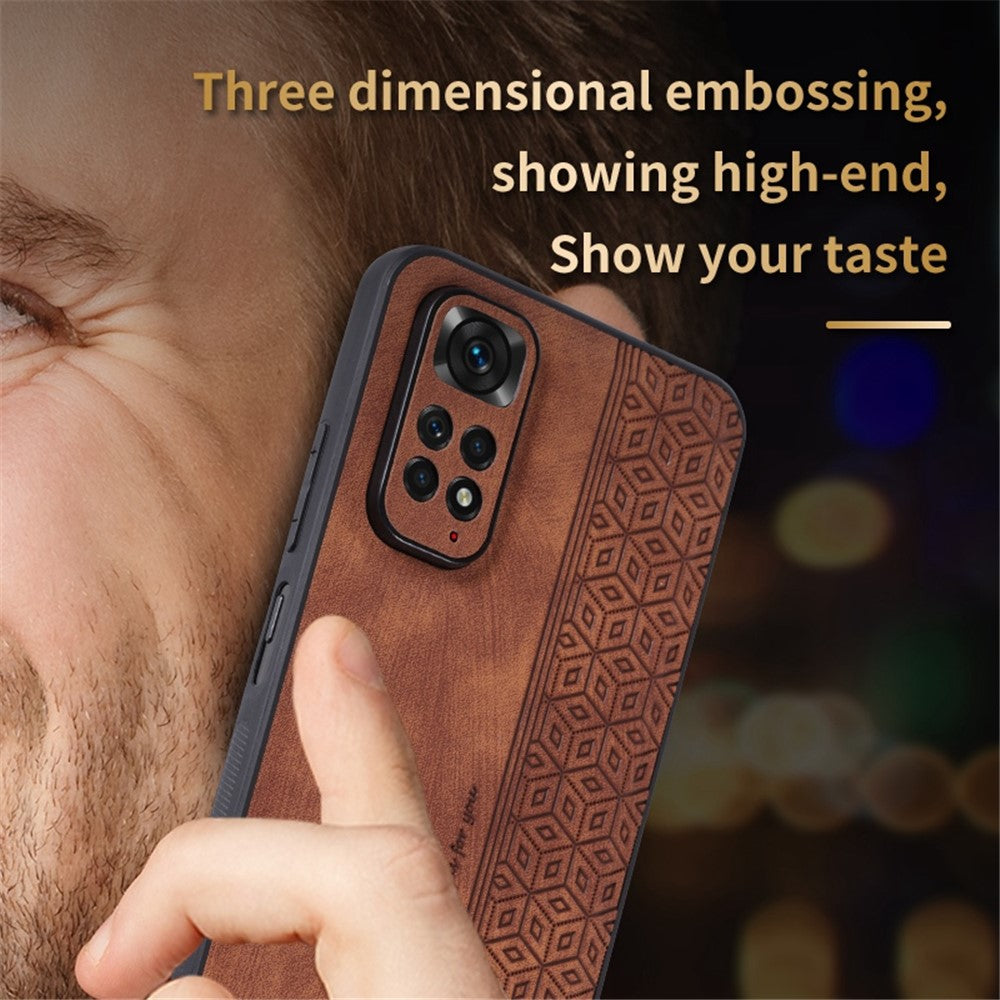 AZNS For Xiaomi Redmi Note 11 4G (Qualcomm) / Note 11S 4G Imprinted Pattern Phone Case Anti-drop PU Leather + TPU Cover